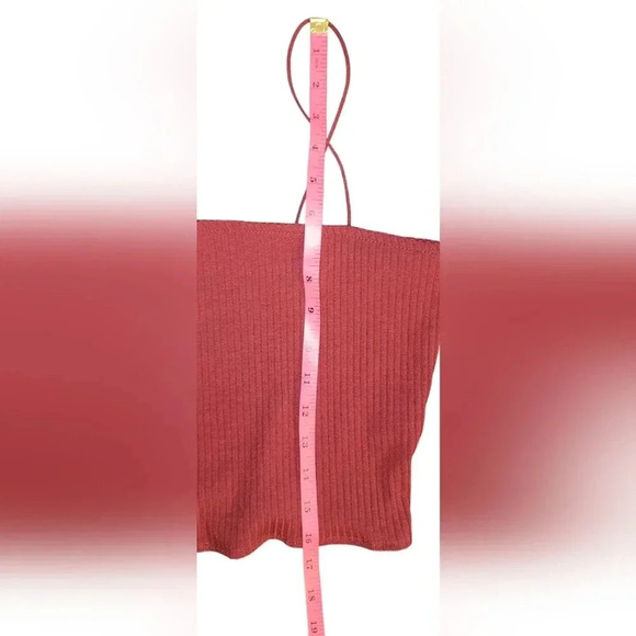 NWT Bar III Essentials Maroon Bungee Strap Crop Top Size XXL - Picture 4 of 6